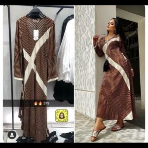ZARA WOMAN STRIPED MIDI DRESS Brown | 8691/360